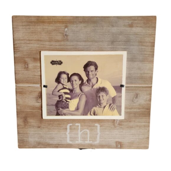 NWT Distressed Wood Picture Frame with letter "H" - Picture 1 of 4